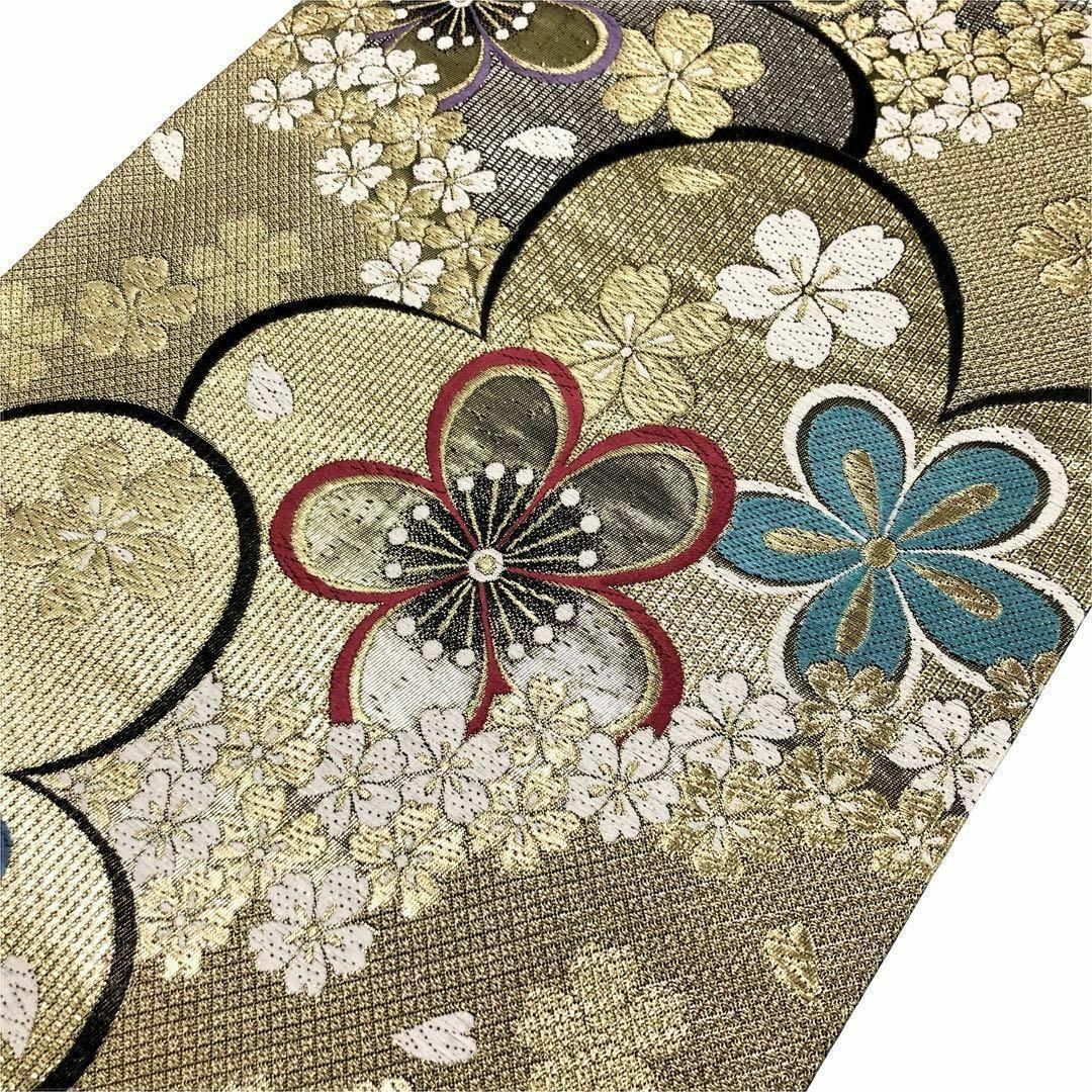 袋帯 美しい桜の花模様 金色 振袖 O-2908 袋帯 美しい桜の花模様 金色 振袖 O-2908