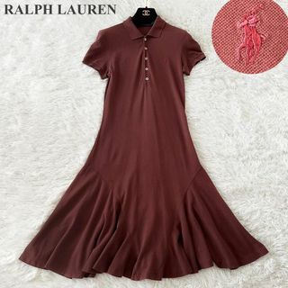 ラルフローレン(Ralph Lauren)のRALPH LAUREN 半袖 ポロシャツ ロング フレア ワンピース S(ロングワンピース/マキシワンピース)