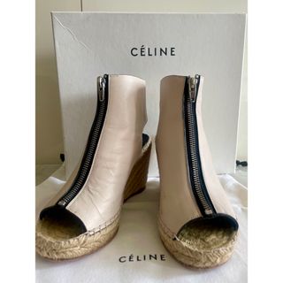 セリーヌ(celine)の【CELINE】  レザー エスパドリーユ センタージップ ウェッジサンダル(サンダル)