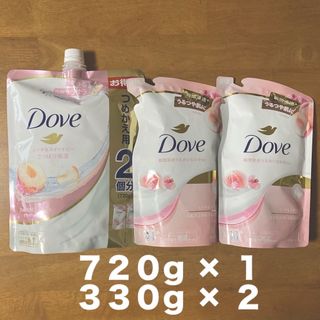 ダヴ(Dove（Unilever）)のダヴ ボディウォッシュ ピーチ＆スイートピー 詰替用　７２０g +３３０g×２(ボディソープ/石鹸)