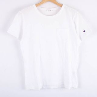 チャンピオン(Champion)のチャンピオン 半袖Ｔシャツ トップス 胸ポケット ワンポイントロゴ コットンT レディース Mサイズ ホワイト Champion(Tシャツ(半袖/袖なし))