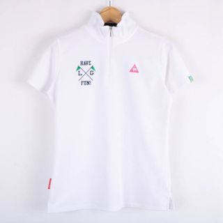 ルコックスポルティフ(le coq sportif)のルコックスポルティフ 半袖ポロシャツ ハイネック ゴルフウエア 大きいサイズ レディース LLサイズ ホワイト le coq sportif(ポロシャツ)