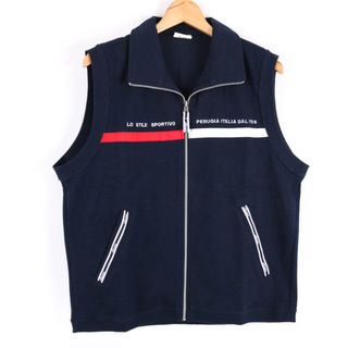 エレッセ(ellesse)のエレッセ ベスト ジャケット アウター ジップアップ スポーツウエア メンズ Mサイズ 紺×白 ellesse(ベスト)