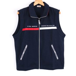 エレッセ(ellesse)のエレッセ ベスト ジャケット アウター ジップアップ ゴルフウエア メンズ Mサイズ 紺×白 ellesse(ベスト)