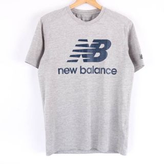 ニューバランス(New Balance)のニューバランス 半袖Ｔシャツ トップス ロゴT スポーツウエア メンズ Mサイズ グレー×紺 NEW BALANCE(Tシャツ/カットソー(半袖/袖なし))