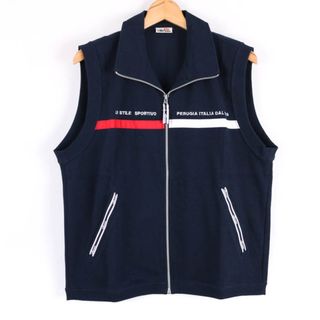 エレッセ(ellesse)のエレッセ ベスト ジャケット アウター ジップアップ ゴルフウエア メンズ Mサイズ ネイビー ellesse(ベスト)