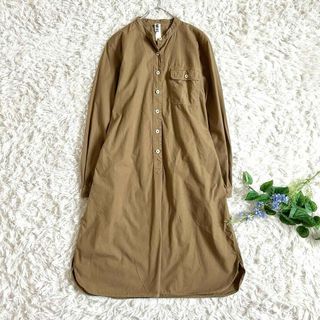 MHL.⁂マーガレットハウエル⁂ロングシャツワンピース　バンドカラー　ベルト付き