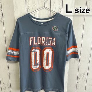 NCAA　フロリダゲーターズ　Tシャツ　L　プリント　グレーブルー　USA古着(Tシャツ(半袖/袖なし))