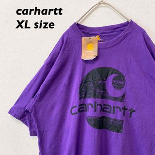 カーハート(carhartt)の日本未発売【新品タグ付き】カーハート　半袖Tシャツ　ビッグプリント　紫色　XL(Tシャツ/カットソー(半袖/袖なし))