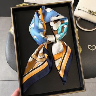 大人気♡　紫外線対策　スカーフ　フォーマル　バッグチャーム　シルク風　上品(バンダナ/スカーフ)