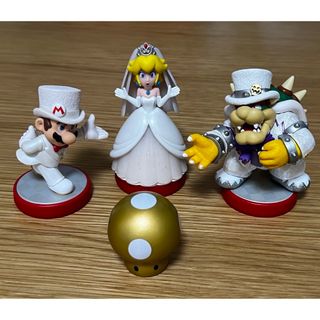 ニンテンドウ(任天堂)の【購入特典付き】amiibo マリオ　ピーチ　クッパ　ウェディング セット(ゲーム)