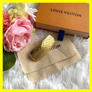 LOUIS VUITTON - ルイ ヴィトン　バレッタ　ナノグラム　メタル　ゴールド　ヘアアクセサリー