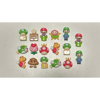 デコパーツ　マリオまとめ売り① ルイージ　きのこ　クリボー　つやつや　ランダム　(各種パーツ)