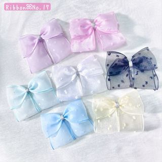 【RibbonꕤNo.17】水玉 シアーリボン♥全7色♥各¥420(ファッション雑貨)