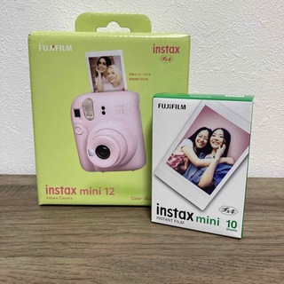 フジフイルム(富士フイルム)のINSTAX mini 12 チェキ　ピンク　フィルム1０枚セット(フィルムカメラ)