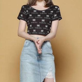 ダーリッチ(Darich)の新品未使用タグ付き　ダーリッチ ロゴDarich DARLINGパターンTシャツ(Tシャツ(半袖/袖なし))