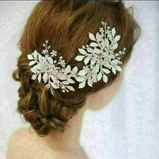 ☆ヘッドドレスシルバー 結婚式 ヘアアクセサリー ウエディング ブライダル(その他)