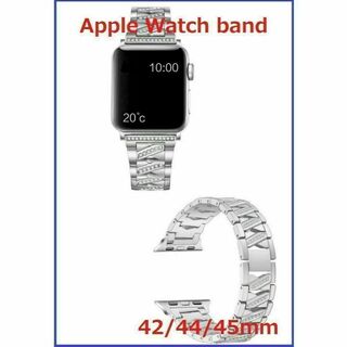 Apple Watch バンド ラインストーンステンレス42/44/45ｍｍSv(金属ベルト)