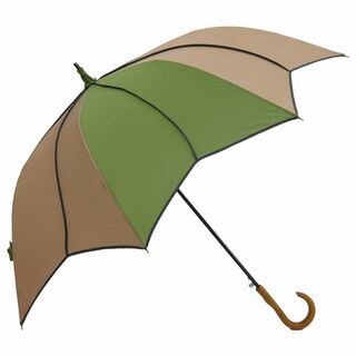 【色: グリーン×ライトブラウン】[シノワズリーモダン]雨傘 大判 レディース (その他)