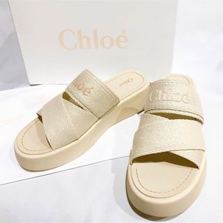 Chloe - クロエ サンダル 37 レザー ベージュ レディース ウェッジ Chloe - クロエ サンダル 37 レザー ベージュ レディース ウェッジ