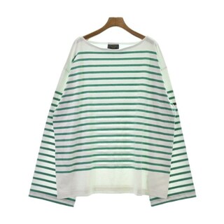 Le minor Tシャツ・カットソー 4(XL位) 白x緑(ボーダー) 【古着】【中古】
