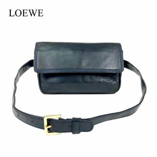 ロエベ(LOEWE)のレア ロエベ 柔らかレザー ロゴ ウエストポーチ ボディバッグ(ボディバッグ/ウエストポーチ)