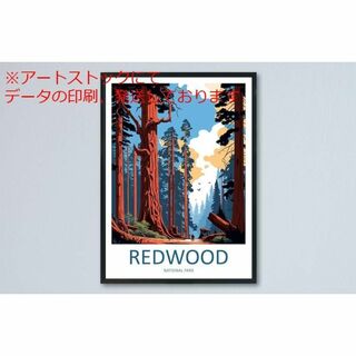mz ポスター A3 (A4も可) レッドウッド国立公園 トラベル ウォールアー(印刷物)