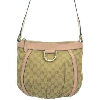 グッチ(Gucci)のGUCCI グッチ ショルダーバッグ - ベージュxピンク(総柄) 【古着】【中古】(ショルダーバッグ)