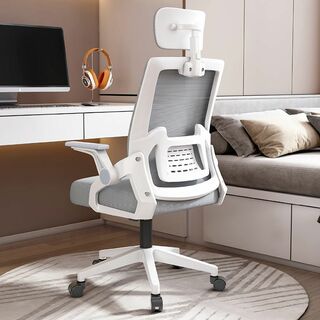 【色: グレー】Supzmg オフィスチェア 椅子 テレワーク 疲れない パソコ(オフィスチェア)