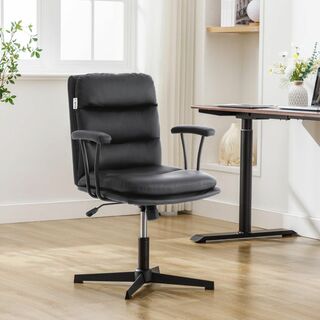 【色: ブラック】Okeysen オフィスチェア デスクチェア ホイールなし 椅(オフィスチェア)