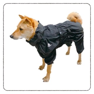 【数量限定】 ASMPET レインコート 犬 雨具 ブラック 中型犬 お散歩 黒