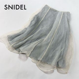 スナイデル(SNIDEL)のsnidel オーガンジー フレア スカート ひざ丈スカート(ひざ丈スカート)