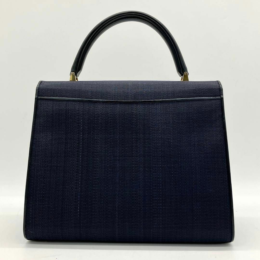 美品】COMTESSE ホースヘア ネイビー ゴールドロゴ金具 美品】COMTESSE ホースヘア ネイビー ゴールドロゴ金具