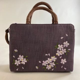 和装バッグ 美品 名品 麻 【中古】(和装小物)