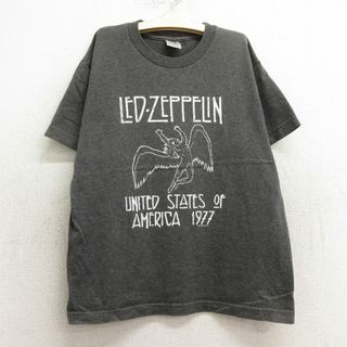 古着 半袖 ビンテージ ロック バンド Tシャツ キッズ ボーイズ 子供服 00年代 00s レッドツェッペリン クルーネック 濃グレー 霜降り 【spe】 24may27(シャツ/カットソー)