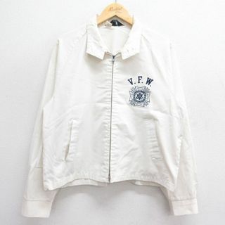 チャンピオン(Champion)のXL★古着 チャンピオン Champion 長袖 ビンテージ ジャケット スイングトップ メンズ 70年代 70s V.F.W ラグラン 生成り 【spe】 24may27 中古 アウター ジャンパー ブルゾン(ダッフルコート)