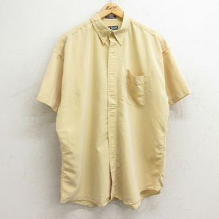 ラルフローレン(Ralph Lauren)のXL★古着 ラルフローレン Ralph Lauren チャップス 半袖 ブランド シャツ メンズ 90年代 90s ワンポイントロゴ 大きいサイズ レーヨン 黄 イエロー 24may27 中古 トップス(シャツ)