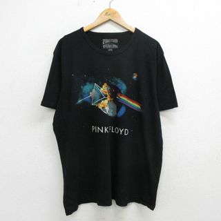 XL★古着 半袖 ロック バンド Tシャツ メンズ ピンクフロイド 大きいサイズ コットン クルーネック 黒 ブラック 24may27 中古(Tシャツ/カットソー(半袖/袖なし))