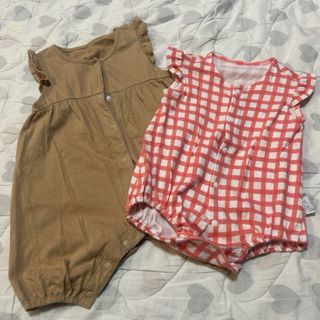 ユニクロ(UNIQLO)のロンパース2枚セット　60 ユニクロ　UNIQLO(ロンパース)