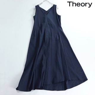 美品　Theory セオリー　高級麻　リネン　ワンピース  カットソー　2(ひざ丈ワンピース)