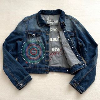 デシグアル(DESIGUAL)のDesigual. デシグアル デニムジャケット 刺繍 ビジュー 44(Gジャン/デニムジャケット)