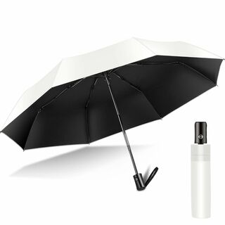 【色: ホワイト】日傘 UVカット 遮光遮熱 折りたたみ傘 メンズ 多層生地設計(その他)