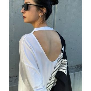 クラネ(CLANE)のCLANE クラネ　BACK OPEN HALTER NECK TOPS(カットソー(長袖/七分))