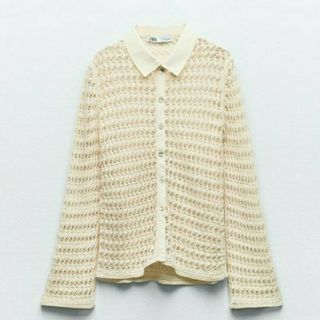 ザラ(ZARA)のZARA オープンニットポロカーデ(カーディガン)