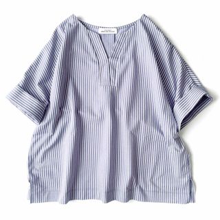 UNITED ARROWS green label relaxing - 美品★ユナイテッドアローズ　ストレッチ　ストライプ　スキッパーシャツ　半袖