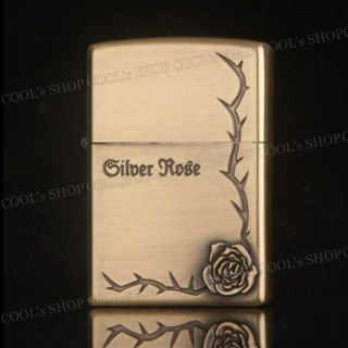 薔薇 デザイン オイルライター BOHAI バラ ローズ ゴールド Zippo(タバコグッズ)