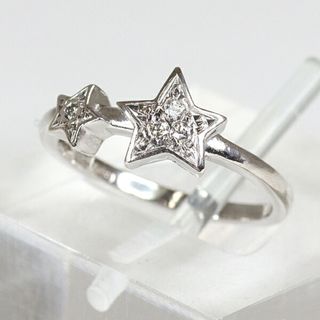 スタージュエリー(STAR JEWELRY)のSTAR JEWELRY スタージュエリー スターモチーフ ダイヤモンド リング 7.5号 K18WG 星 【中古】(リング(指輪))