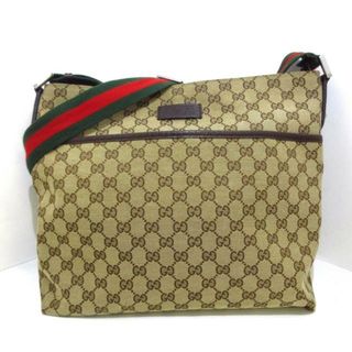 グッチ(Gucci)のGUCCI(グッチ) ショルダーバッグ GG柄,シェリー(ウェブ) 189751 ベージュ×ダークブラウン×マルチ ジャガード×レザー(ショルダーバッグ)