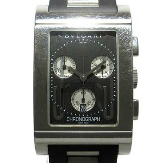 ブルガリ(BVLGARI)のBVLGARI(ブルガリ) 腕時計 レッタンゴロ クロノグラフ RTC49S メンズ SS×ラバーベルト/クロノグラフ 黒(その他)