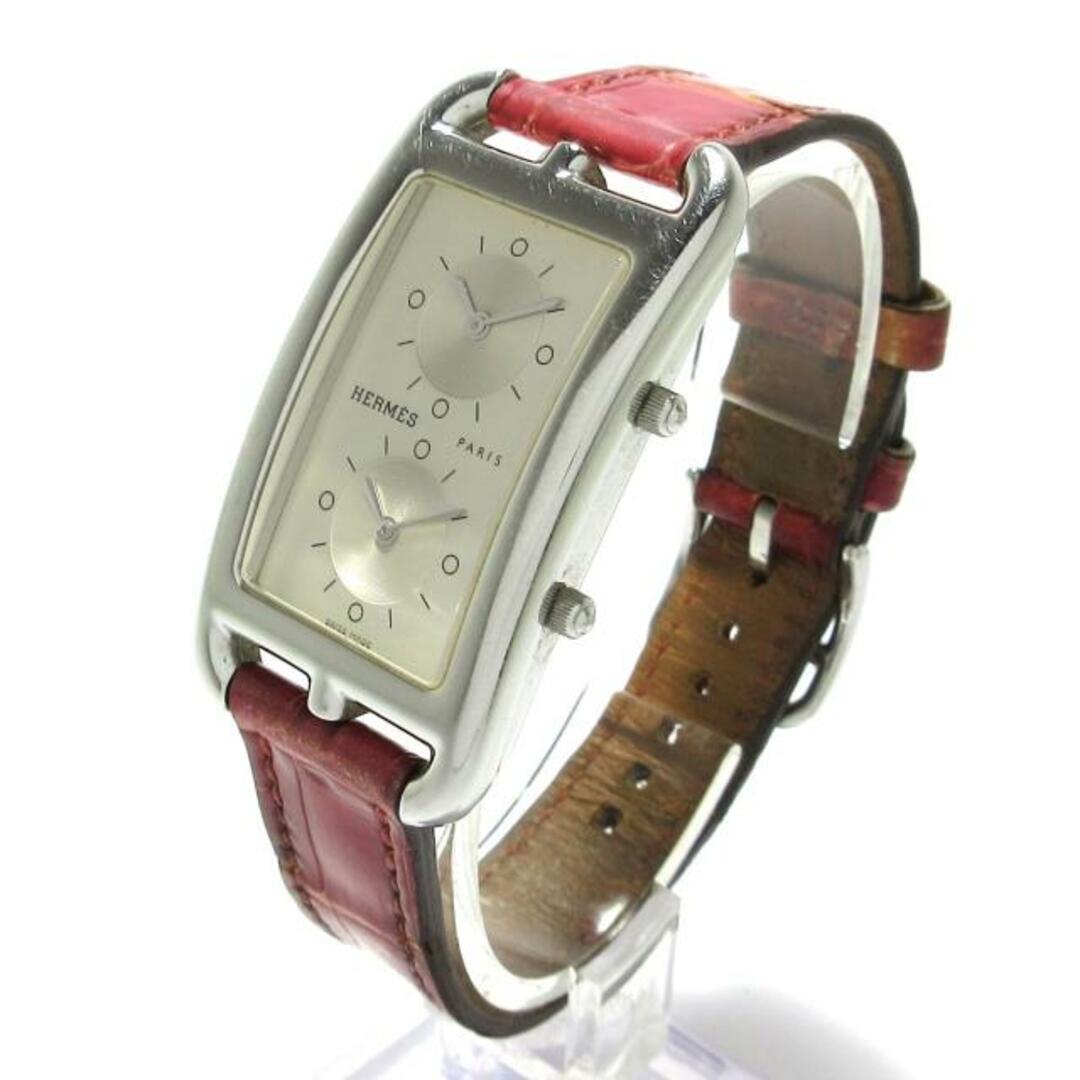 HERMES(エルメス) 腕時計 ケープコッド ドゥゾーン CC3-510 レディース SS/クロコベルト/□I シルバー HERMES(エルメス) 腕時計 ケープコッド ドゥゾーン CC3-510 レディース SS/クロコベルト/□I シルバー